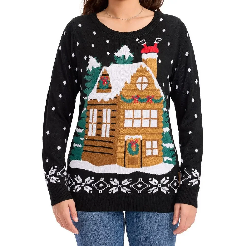 NEW Tipsy Elves Womens Light‎ Up Ugly Christmas Sweater Party Gingerbread House